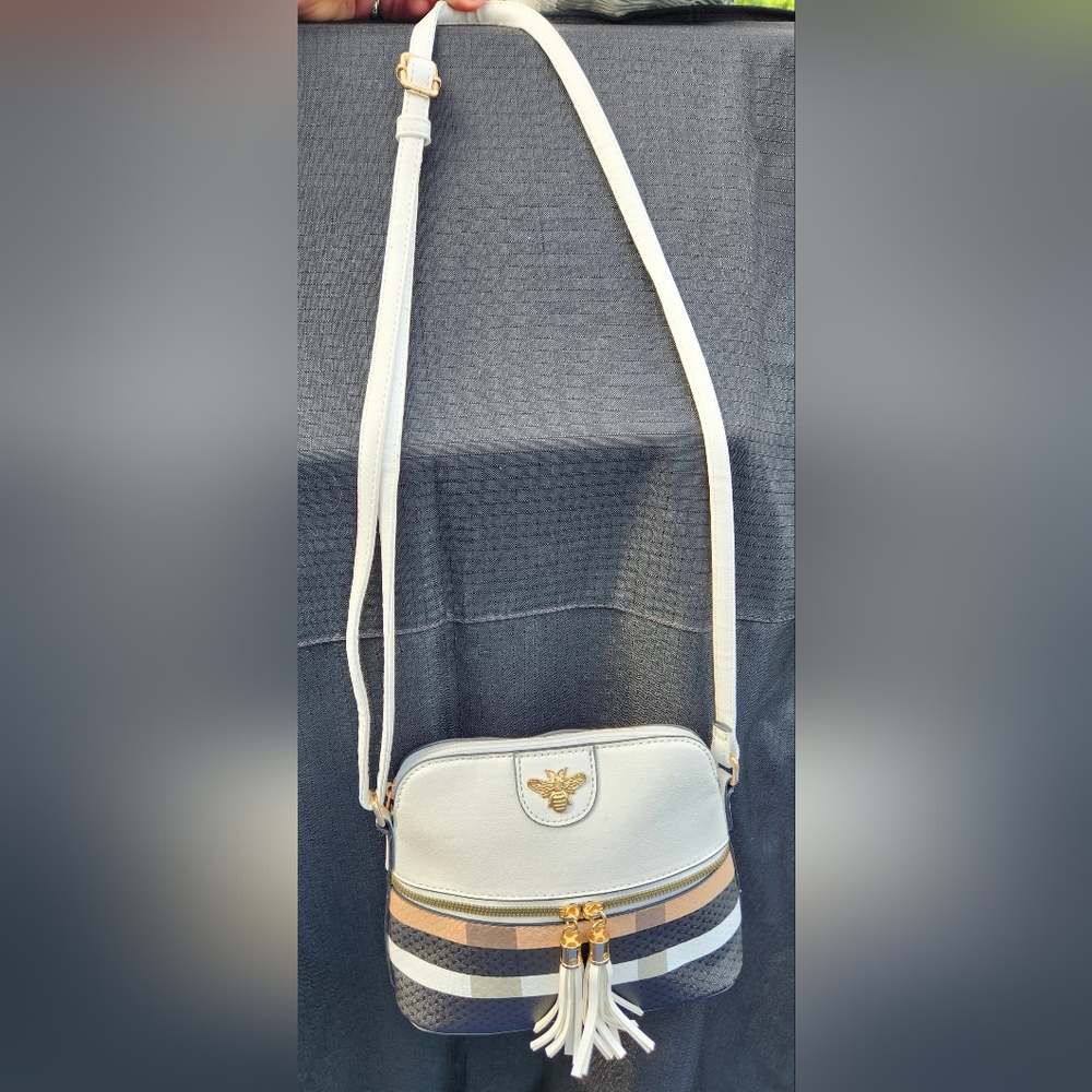 Peta Approved Vegan Leather Purse Tan Black White Brown Shoulder Bag